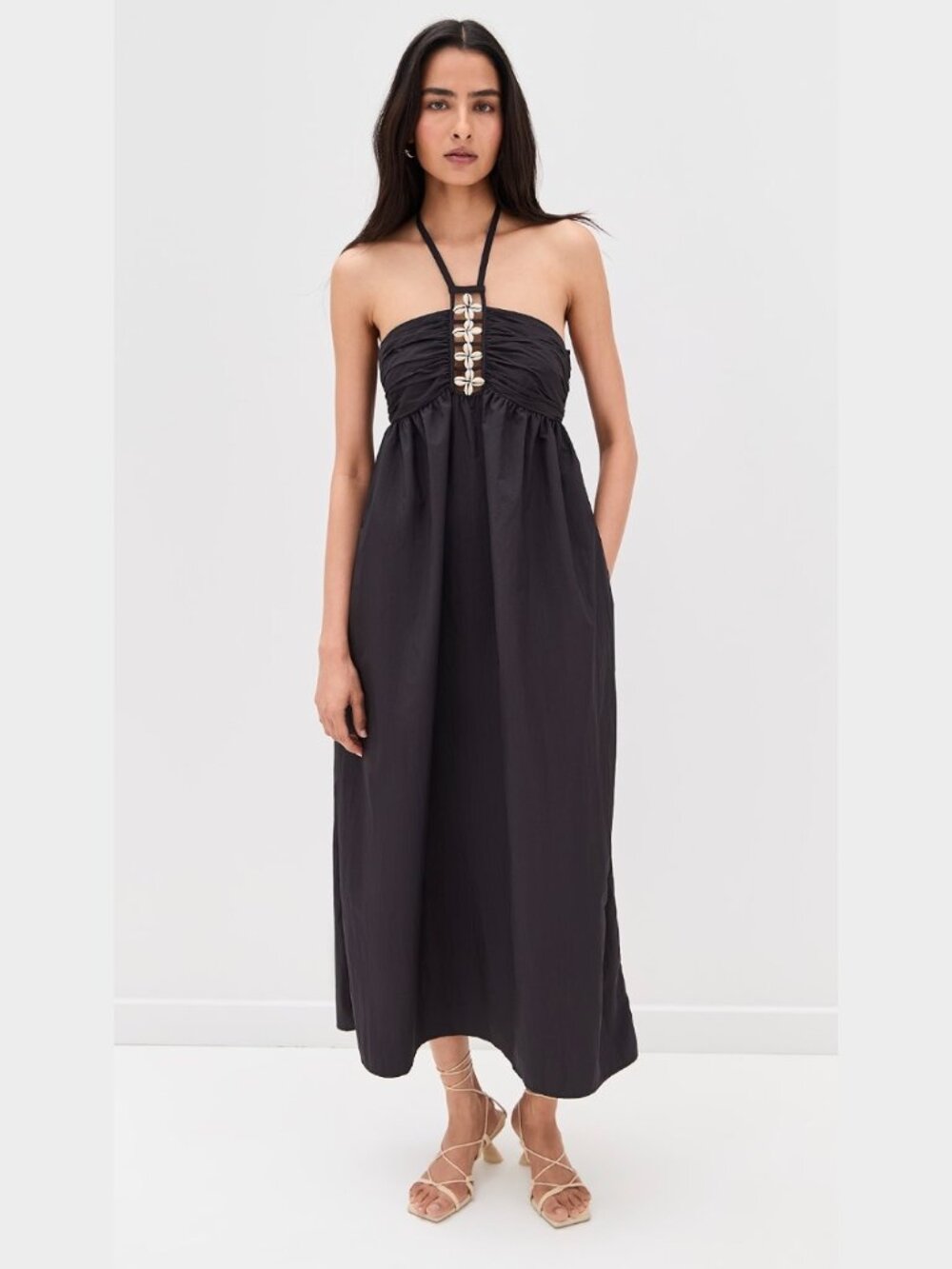 Rails Palazzo Halter Midi Dress Black XS